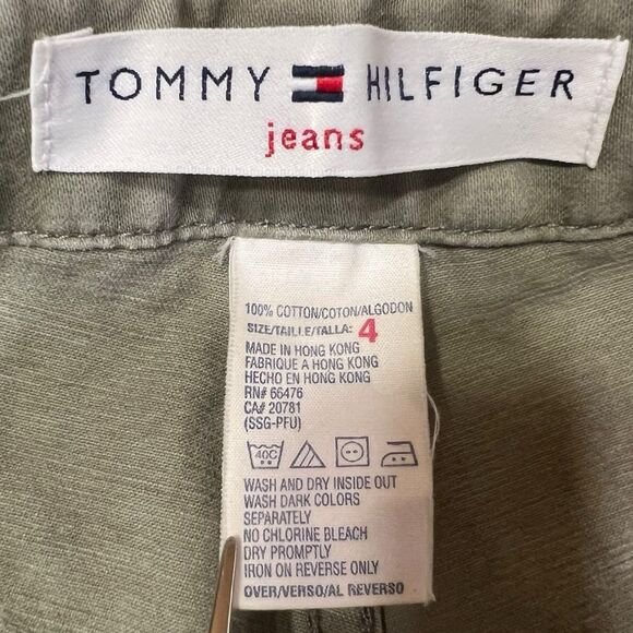 Tommy Hilfiger Floral Pants Wide Leg Cargo Khaki Size 4 Y2K Vintage - Picture 3 of 12